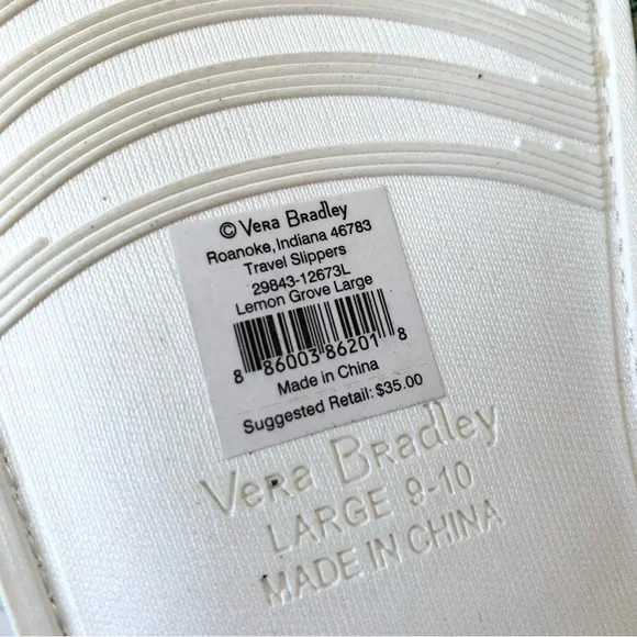Vera Bradley Lemon Grove Travel Slippers - Picture 4 of 5